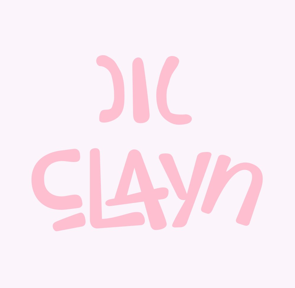 Clayn logo and mark in soft pink