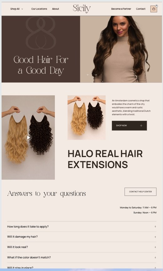 Sicily Hair store design